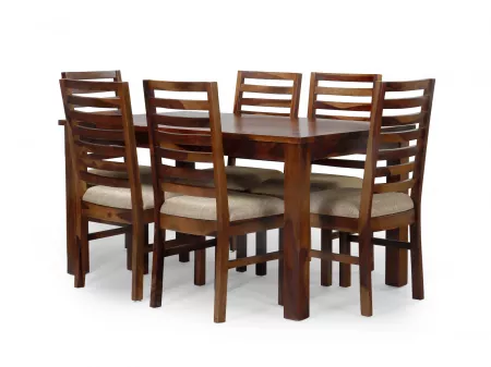 Alexa 6 Seater Dining Table with 6 Wooden Chairs